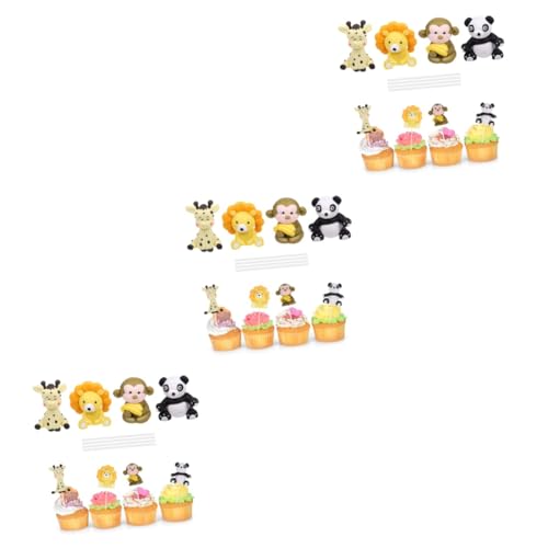 SAFIGLE 12 Kucheneinsatz Tier Kuh-Cupcake-Topper party deko kinder kindergeburtstag deko decoracion de bautizo para niño Geburtstagstorte auswählen Mädchen Geburtstagstorte Tops Panda von SAFIGLE