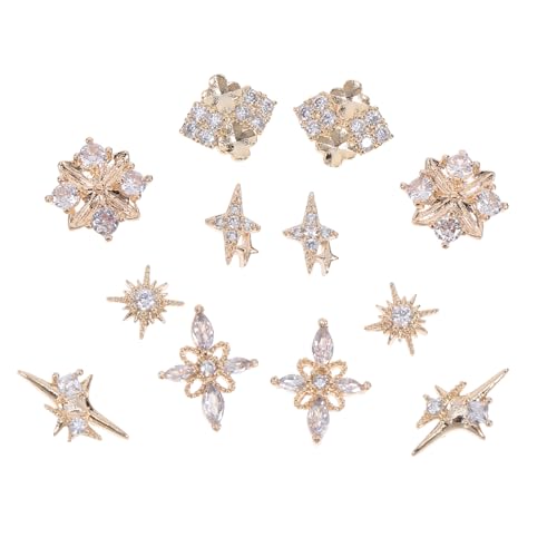 SAFIGLE 12 Stück Nagelkunst-Anhänger Multisize gemischt Erwachsene Strass-Anhänger Strasssteine zum Basteln Reines Kupfer mit echtem Gold überzogen Golden SAFIGLE 12 Stück Nagelkunst-Anhänger Multisize gemischt Erwachsene Strass-Anhänger Strasssteine zum Basteln Reines Kupfer mit echtem Gold überzogen Golden von SAFIGLE