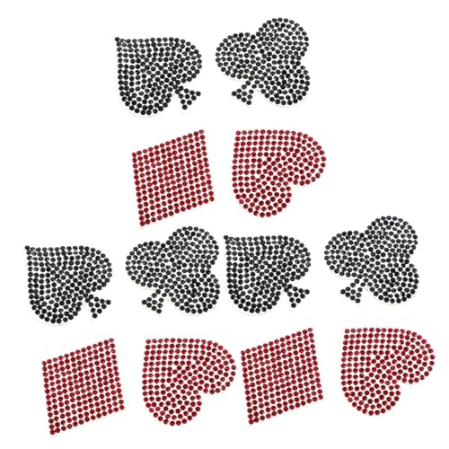 SAFIGLE 12 Stück Rhinestone Patches mit Herz und Quadratdesigns für Kleidung Hitzeübertragungsapplikationen für Jeansjacken Rucksäcke und Diy Projekte von SAFIGLE