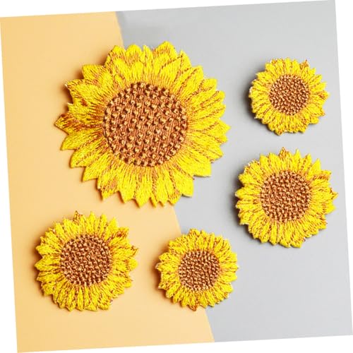 SAFIGLE 12 Stück Teiliges Bestickte Sonnenblumen Patches zum Aufbügeln und Annähen Farbenfrohe Garment Accessories in Verschiedenen DIY Kleidung Aufnäher für Jeans Taschen Hüte und Blusen von SAFIGLE
