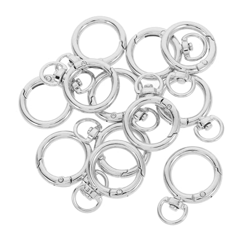 SAFIGLE 12 Stück Teiliges Runde Feder snap haken aus Langlebiger Legierung Drehbarer O ring Clip Vielseitig Einsetzbar für Schlüsselanhänger Geldbeutel Gürtel und DIY Zubehör in Silber von SAFIGLE
