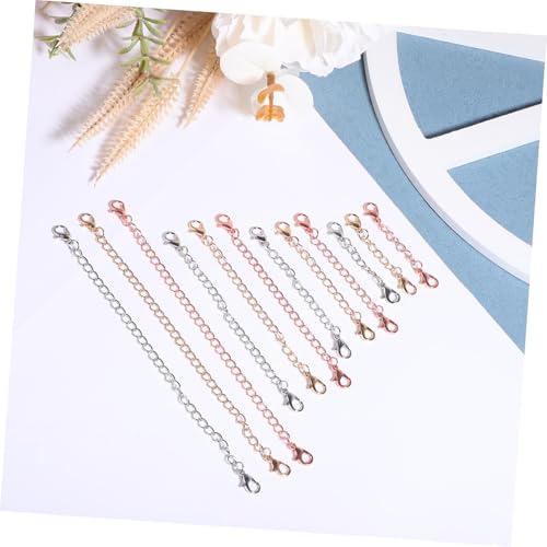 SAFIGLE 12 Stück Teiliges Verlängerungsketten aus Legiertem in Gold Silber Roségold für Halsketten und Armbänder zum Basteln und Personalisieren von Schmuck SAFIGLE 12 Stück Teiliges Verlängerungsketten aus Legiertem in Gold Silber Roségold für Halsketten und Armbänder zum Basteln und Personalisieren von Schmuck von SAFIGLE
