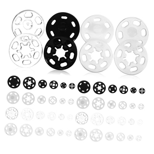 SAFIGLE 120 Sätze Teiliges Kunststoff nähfrei druckknopf und Farben Dunkel Transparent für DIY Kleidung Praktisch Langlebig und Einfach Anzubringen von SAFIGLE