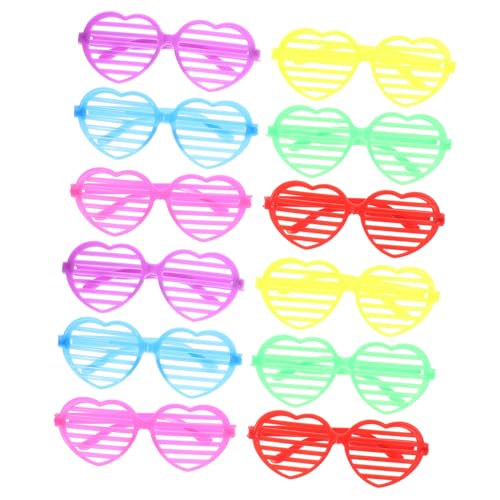 SAFIGLE 12Stücke Herzförmige Partybrille Lustige Foto Requisiten für Valentinstag Karneval Geburtstagsfeiern Kostümbrille für Erwachsene Langlebig Stylisch von SAFIGLE