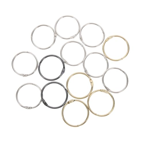 SAFIGLE 14 Stück Teiliges Metall Runde Loseblatt ringe in Gold Silber Schwarz Vielseitig für Ringordner Hefter Büro Schule Scrapbooking und Bastelprojekte von SAFIGLE