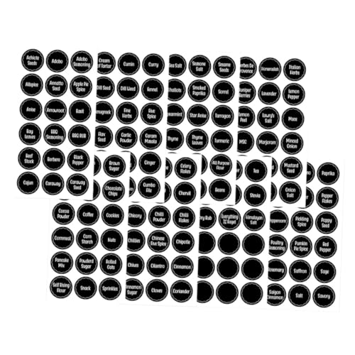 SAFIGLE 144 Stück Teiliges Gewürzetiketten Wasser Ölbeständige Zutatenaufkleber Starke Klebkraft Schwarz weiße Schrift für Einfache Lesbarkeit Vielseitig für Kunststoffbehälter SAFIGLE 144 Stück Teiliges Gewürzetiketten Wasser Ölbeständige Zutatenaufkleber Starke Klebkraft Schwarz weiße Schrift für Einfache Lesbarkeit Vielseitig für Kunststoffbehälter von SAFIGLE