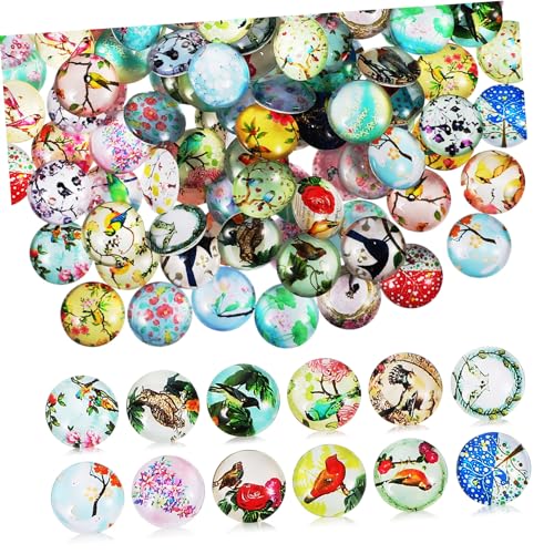 SAFIGLE 150 Stück Bunte Flache Glas patches Rund Glatt Schmucksteine zum Basteln DIY Schmuckherstellung Zubehör für Einzigartige Handgefertigte Accessoires von SAFIGLE