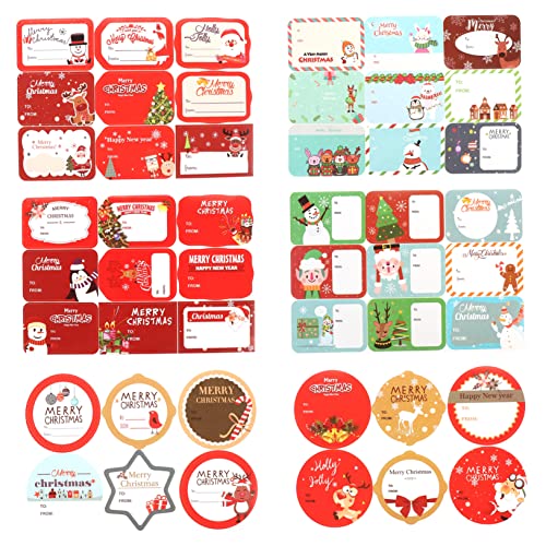 SAFIGLE 18 Blatt Teiliges Selbstklebendes Weihnachts Label Sticker mit Kreativen Namensschildern Ablösbar Rückstandsfrei für Geschenke Karten DIY Dekoration Designs Festliche von SAFIGLE
