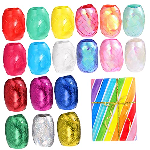 SAFIGLE 18 Rollen Geschenkband Dekoband Breites Band Bänder Rotes Band Hochzeitsband Geschenkband Goldband Partydekorationen Weißes Chiffonband Happy Plastic Zufällige Farbe von SAFIGLE