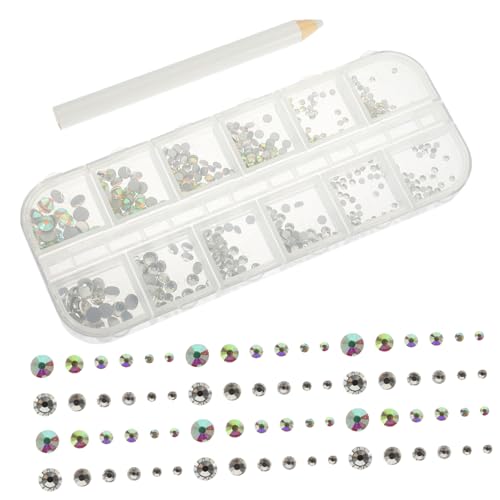 SAFIGLE 1Satz Strasssteine für Nageldesign Runde Glasflachsteine mit Ab Farbe und Punktierwerkzeug für DIY Maniküre und Kreative Nail Artgestaltung SAFIGLE 1Satz Strasssteine für Nageldesign Runde Glasflachsteine mit Ab Farbe und Punktierwerkzeug für DIY Maniküre und Kreative Nail Artgestaltung von SAFIGLE