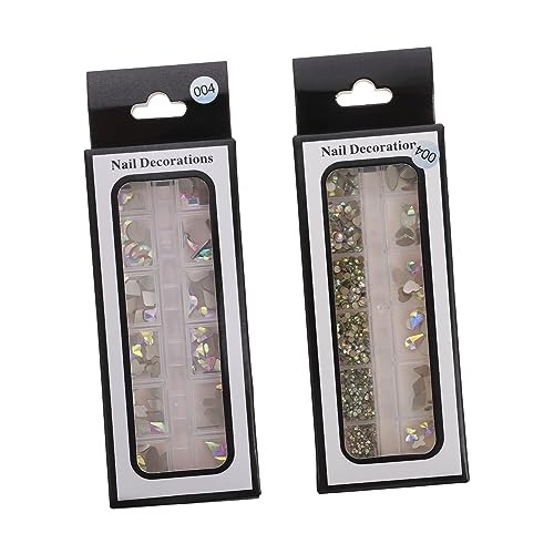 SAFIGLE 2 Boxen Diy Nail Art Dekorationen Boxen mit Nägeln Diamanten und Ornamenten für Nageldesign für Anfänger und Nail Art SAFIGLE 2 Boxen Diy Nail Art Dekorationen Boxen mit Nägeln Diamanten und Ornamenten für Nageldesign für Anfänger und Nail Art von SAFIGLE