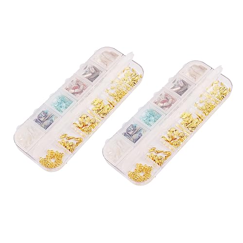 SAFIGLE 2 Boxen Teiliges Nail Art Charm mit Boxen Nagel Dekorationssets für Maniküre DIY Nagelkunst Zubehör Langlebige Mischungen Muscheln für Einzigartige Nageldesigns bei Partys und SAFIGLE 2 Boxen Teiliges Nail Art Charm mit Boxen Nagel Dekorationssets für Maniküre DIY Nagelkunst Zubehör Langlebige Mischungen Muscheln für Einzigartige Nageldesigns bei Partys und von SAFIGLE