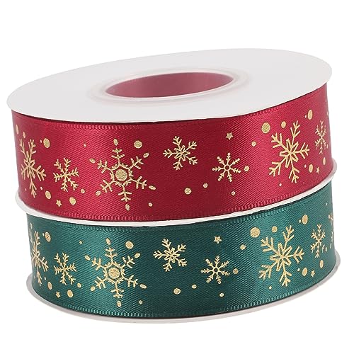 SAFIGLE 2 Rollen Weihnachtsbänder Polyester Geschenkband mit Schneeflockenmuster Strapazierfähig Einseitig Bedruckt DIY Schleifen für Geschenkverpackung Weihnachtsdeko und Basteln SAFIGLE 2 Rollen Weihnachtsbänder Polyester Geschenkband mit Schneeflockenmuster Strapazierfähig Einseitig Bedruckt DIY Schleifen für Geschenkverpackung Weihnachtsdeko und Basteln von SAFIGLE
