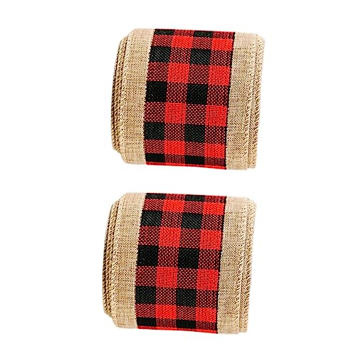 SAFIGLE 2 Rollen Weihnachtsband Kariert Drahtkanten Buffalo Plaid Geschenkband Festliche Dekobänder Schwarz Rot für DIY Weihnachtsbaum Deko und Bastelideen SAFIGLE 2 Rollen Weihnachtsband Kariert Drahtkanten Buffalo Plaid Geschenkband Festliche Dekobänder Schwarz Rot für DIY Weihnachtsbaum Deko und Bastelideen von SAFIGLE