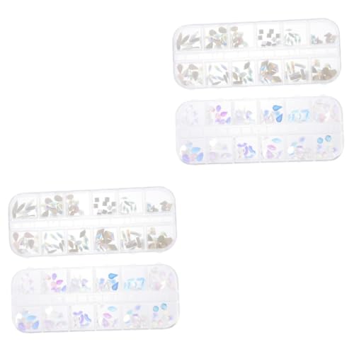 SAFIGLE 2 Sätze Diy Nagelkunst Dekoration Boxen Mit Künstlichen Fingernagel Strasssteinen Multifunktionale Maniküre Accessoires Für Kreative Nail Art Designs Und Dekorationen 2boxen*2 von SAFIGLE