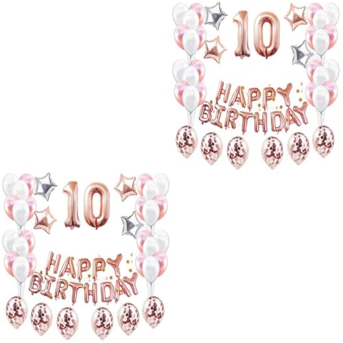 SAFIGLE 2 Sätze Geburtstagsballon-set Eincremehilfe Anzugtasche Zahlen Luftballon Anzahl Alles Zum Geburtstag von SAFIGLE