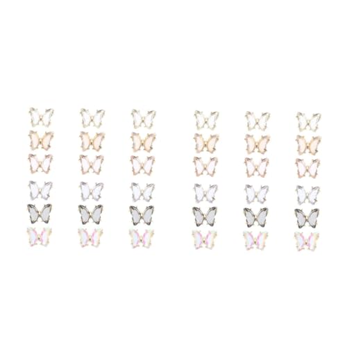 SAFIGLE 2 Sätze Schmetterling Nagelkunst Verzierungen Bunte Diy Maniküre Zubehör Für Kreative Nageldesigns Einfache Anwendung Für Zuhause Und Nagelsalons 18 Stücke * 2 von SAFIGLE