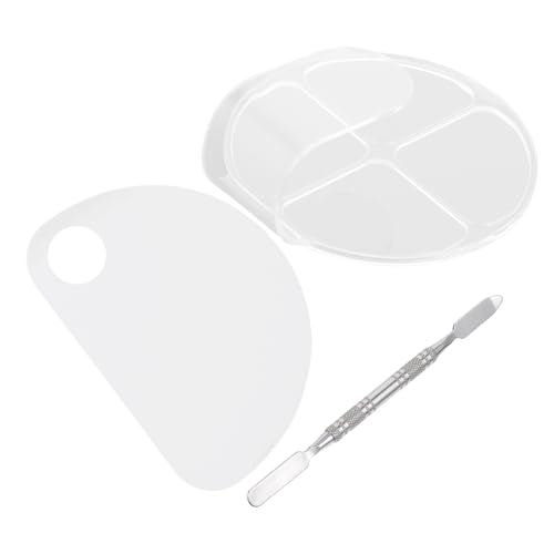 SAFIGLE 2 Stück Acryl Make Up Mischpalette mit Spateln Transparente Mischplatte für Kosmetik für Make Up Artists und DIY Anwendungen von SAFIGLE