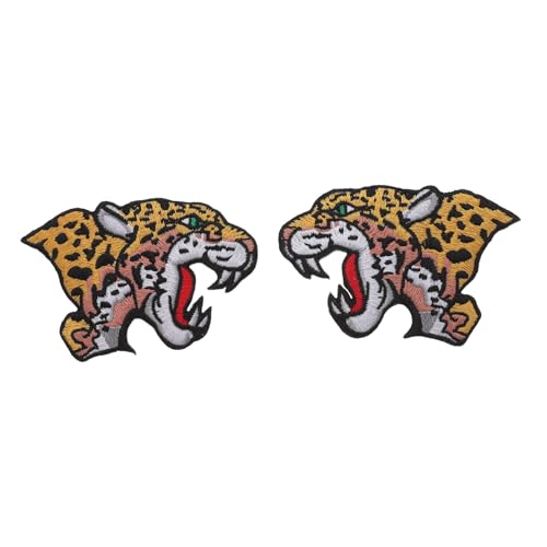 SAFIGLE 2 Stück Gestickte Cheetah Stoffaufnäher Langlebige DIY Applikationen Kreative Ärmelpatches zum Aufnähen für Kleidung Taschen Hüte und Vielseitige Textilien von SAFIGLE