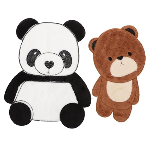 SAFIGLE 2 Stück Große Bestickte Bären patches zum Aufnähen Flauschige Tier applikationen für Jacken DIY Bekleidungszubehör Dekorative Stoffflicken für Kleidung und Taschen von SAFIGLE