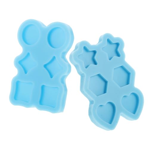 SAFIGLE 2 Stück Mini Silikonformen Stern Herz Rund Rechteck Epoxidharz Gießform Ohrringe DIY Schmuckherstellung Anfängerfreundlich Tragbar Einfache Entformung von SAFIGLE