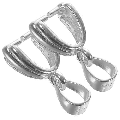 SAFIGLE 2 Stück Sterling Silber Anhängerverschluss Schmuck Quetschperlen Klemmbügel für DIY Halsketten Glatte Oberfläche Leicht Langlebig Charm Pinch Bails für Bastelarbeiten von SAFIGLE