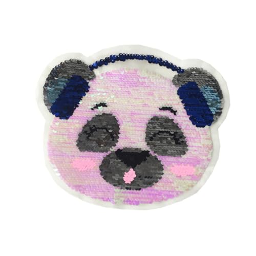 SAFIGLE 2 Stück Teiliges Reversible Pailletten Stickerei Aufnäher mit Cartoon Panda Ohrhörer Motiv Farbwechselnde Bestickte Stoffflicken zum Aufnähen Langlebig und Modisch für Textilien SAFIGLE 2 Stück Teiliges Reversible Pailletten Stickerei Aufnäher mit Cartoon Panda Ohrhörer Motiv Farbwechselnde Bestickte Stoffflicken zum Aufnähen Langlebig und Modisch für Textilien von SAFIGLE