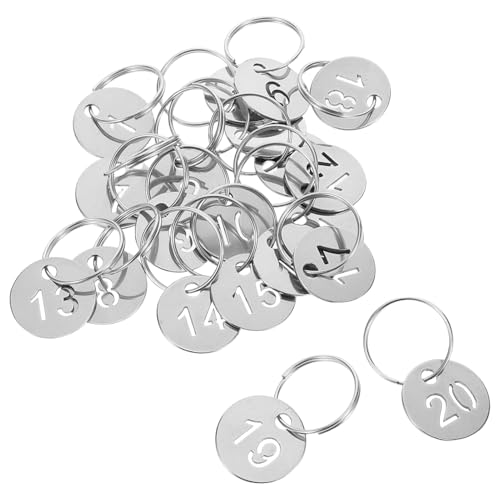 SAFIGLE 20 Stück Ausgehöhlte Runde Metallanhänger mit Nummern für Schlüsselanhänger Identifizierende Etiketten für Persönliche und Geschäftliche Anwendungen SAFIGLE 20 Stück Ausgehöhlte Runde Metallanhänger mit Nummern für Schlüsselanhänger Identifizierende Etiketten für Persönliche und Geschäftliche Anwendungen von SAFIGLE