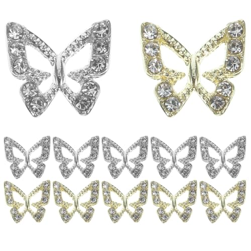 SAFIGLE 20 Stück Nagelkunst Charms mit Schmetterlingen Rhinestone Nageldekoration für Maniküre Zubehör für Weihnachten Hochzeiten und Partys SAFIGLE 20 Stück Nagelkunst Charms mit Schmetterlingen Rhinestone Nageldekoration für Maniküre Zubehör für Weihnachten Hochzeiten und Partys von SAFIGLE