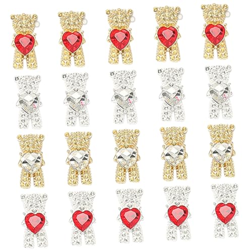 SAFIGLE 20 Stück Teiliges Bären Nail Charms Schimmernde Nageldekorationen mit Herz Strasssteinen Einzigartige DIY Nail Art Verzierungen Modisch und Kreativ für Professionelle oder Private SAFIGLE 20 Stück Teiliges Bären Nail Charms Schimmernde Nageldekorationen mit Herz Strasssteinen Einzigartige DIY Nail Art Verzierungen Modisch und Kreativ für Professionelle oder Private von SAFIGLE