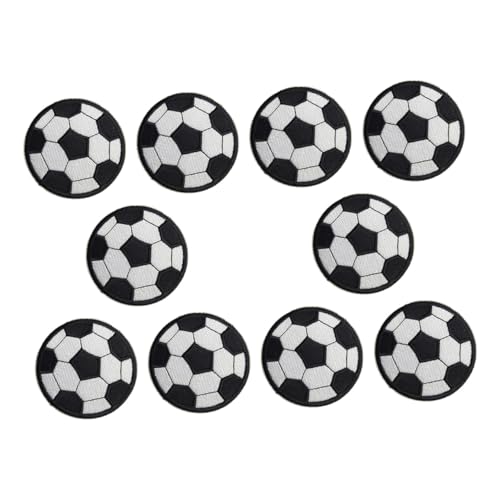 SAFIGLE 20 Stück Teiliges Fußball Aufnäher Bestickte Patches zum Aufnähen und Dekorieren von Kleidung Jeans Taschen DIY Nähzubehör für Mode und Reparatur Kreative Fußball Applikationen von SAFIGLE