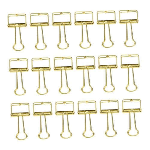 SAFIGLE 20 Stück Teiliges Goldene Binder Clips aus Edelstahl Dekorative Büroklammern mit Filigranem Hohldesign Praktische Büroartikel zum Organisieren von Dokumenten und Kabeln Langlebig SAFIGLE 20 Stück Teiliges Goldene Binder Clips aus Edelstahl Dekorative Büroklammern mit Filigranem Hohldesign Praktische Büroartikel zum Organisieren von Dokumenten und Kabeln Langlebig von SAFIGLE