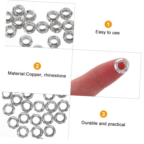 SAFIGLE 20 Stück Teiliges Große Rondelle Zwischenperlen aus Kupferfarbenem mit Strassbesatz Schmuckherstellung Zubehör für Perlenarmbänder und DIY Schmuck für Erwachsene und SAFIGLE 20 Stück Teiliges Große Rondelle Zwischenperlen aus Kupferfarbenem mit Strassbesatz Schmuckherstellung Zubehör für Perlenarmbänder und DIY Schmuck für Erwachsene und von SAFIGLE