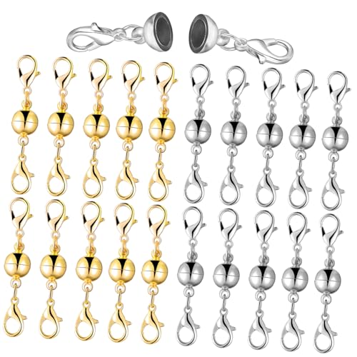 SAFIGLE 20 Stück Teiliges Magnetische Verbindungsclips Doppelte Karabinerverschlüsse aus Kupferfarbenem Material Allergikerfreundlich und Robust für Armband Halskettenherstellung Einfach SAFIGLE 20 Stück Teiliges Magnetische Verbindungsclips Doppelte Karabinerverschlüsse aus Kupferfarbenem Material Allergikerfreundlich und Robust für Armband Halskettenherstellung Einfach von SAFIGLE