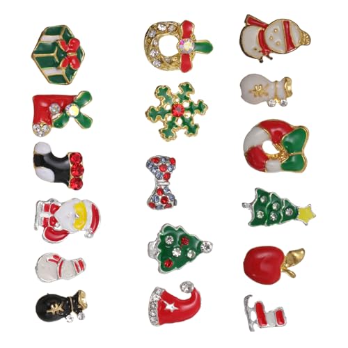 SAFIGLE 20 Stück Teiliges Weihnachts Nail Art aus Legierung mit Strasssteinen und Nagelstickern für DIY Maniküre und Festliche Nail Charms Geeignet für Nagelstudios und Private Anwendung SAFIGLE 20 Stück Teiliges Weihnachts Nail Art aus Legierung mit Strasssteinen und Nagelstickern für DIY Maniküre und Festliche Nail Charms Geeignet für Nagelstudios und Private Anwendung von SAFIGLE