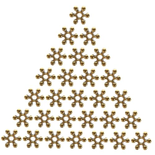 SAFIGLE 200 Stück Schneeflockenförmige Schmuckperlen aus Vintage Legierung DIY Bastelperlen für Armbänder Halsketten Ohrringe Handgefertigte Schmuckherstellung Goldfarben SAFIGLE 200 Stück Schneeflockenförmige Schmuckperlen aus Vintage Legierung DIY Bastelperlen für Armbänder Halsketten Ohrringe Handgefertigte Schmuckherstellung Goldfarben von SAFIGLE