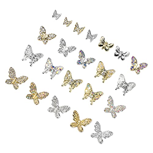SAFIGLE 22Stücke Teiliges Schmetterlingsnagelkunst Dekorationen Charms Für Nageldesigns Und Maniküre von SAFIGLE