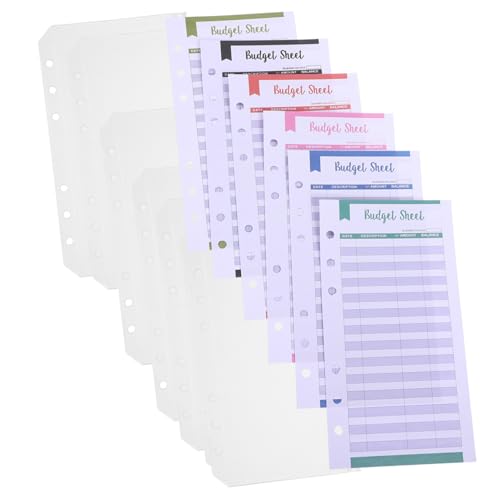 SAFIGLE 24 Stück Teiliges Budget Einlegeblätter mit Farbigen Budgetkarten und PVC Zipper Taschen Wiederverwendbar Passend für Ringbuch Ordner Transparent Praktisch für Finanzplanung und von SAFIGLE