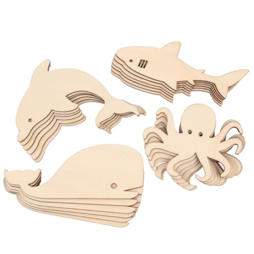 SAFIGLE 24 Stück Teiliges Holzknopf Maritimen Tiermotiven Octopus Wal Delfin Naturbelassene Holzscheiben zum Bemalen und Basteln Leichtes Langlebiges Holz für DIY Scrapbooking Dekoration SAFIGLE 24 Stück Teiliges Holzknopf Maritimen Tiermotiven Octopus Wal Delfin Naturbelassene Holzscheiben zum Bemalen und Basteln Leichtes Langlebiges Holz für DIY Scrapbooking Dekoration von SAFIGLE