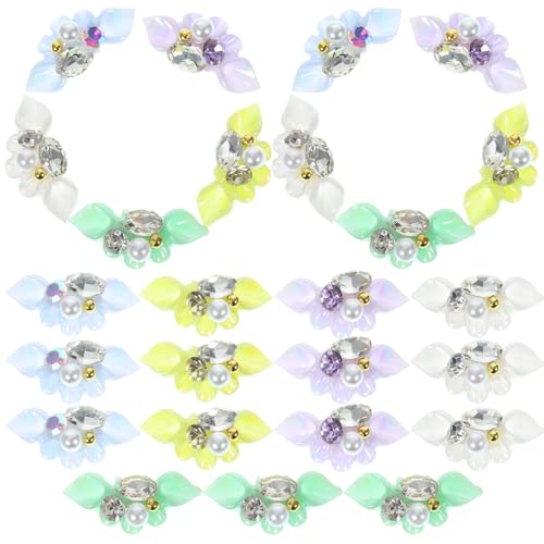 SAFIGLE 25 Stück Blumen Nagel Charms für Acryl Nageldekorationen Blumige Nail Art Zubehör für Romantische Designs und Diy Nailart Projekte von SAFIGLE