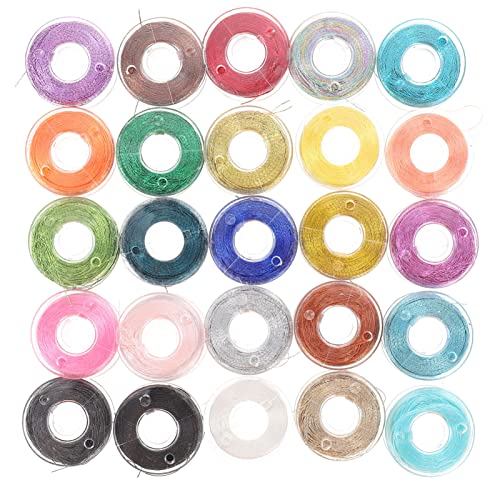 SAFIGLE 25 Stück Teiliges Stickgarn mit Bunten Polyester Metallic fäden Leichte Nähgarne für Handarbeiten und Kreuzstich Inklusive Praktischer Aufbewahrungsbox für Kreative Stickprojekte von SAFIGLE