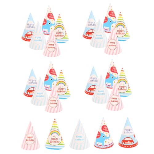 SAFIGLE 25st Geburtstag Papierhut Partykegelhut Papierhüte Für Geburtstagsfeiern Geburtstagshüte Aus Papierkegel Kleiner Kegelhut Cartoon-geburtstagshüte Erwachsener Kind Spitzer Hut von SAFIGLE