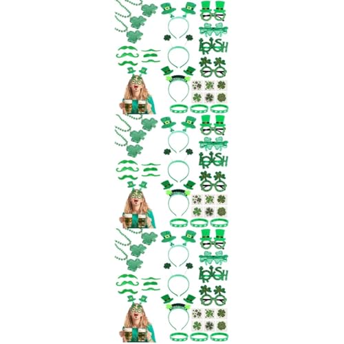 SAFIGLE 273 Stk Urlaubsparty-kit St. Patricks Day-brille Kleeblatt-stirnband St. Patricks Day Brille Kleeblatt-anziehaccessoires Klee Stirnband Kind Eine Brille Tragen Plastik Geschenk von SAFIGLE
