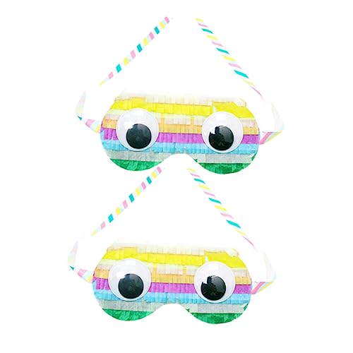 SAFIGLE 2st Piñata Druckentlastungsmasken Nächtliche Augenabdeckungen Einstellbar Pinata-auge Lichtmasken Blockieren Cartoon-augenabdeckungen Geburtstagsparty Liefert Reisen Klein Papier von SAFIGLE
