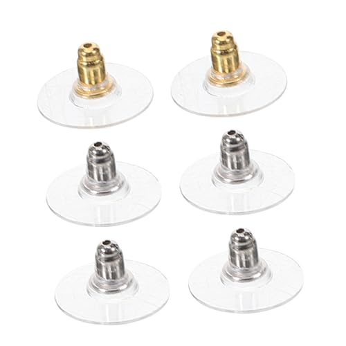 SAFIGLE 3 Paare Ohrstecker Verschlüsse Leicht Sicher Ohrstopper für DIY Schmuckherstellung Langlebige Ohrsteckerrückseiten in Weißgold Gold Silber Zubehör für Durchbohrte Ohrringe von SAFIGLE