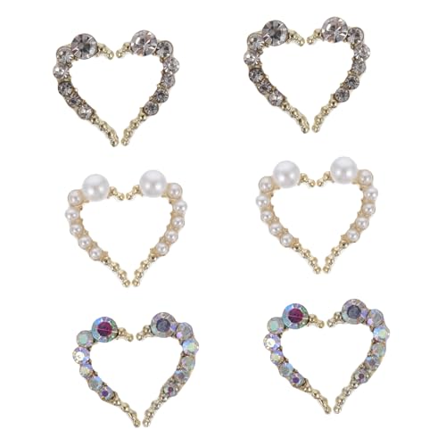 SAFIGLE 3 Sätze Nagelkunst Zubehör Strasssteine Herzförmige Nagel Accessoires Nagelstecker Strasssteine Nagelschmuck Herz Nagelanhänger Herz Strassperlen Nagelschmuck Und 12 Stück * 3 von SAFIGLE