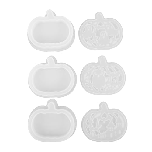 SAFIGLE 3 Sätze Silikonformen Kürbis Teelichthalter für Epoxidharz Gießen Halloween Deko DIY Herbst Basteln Leichte Handhabung Vielseitig für Harz und Gips Festliche Pumpkin Moulds von SAFIGLE