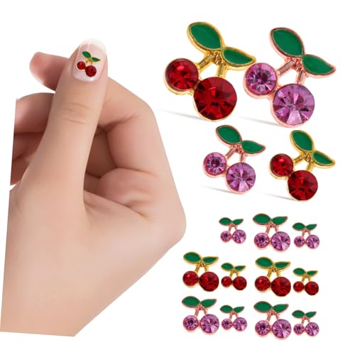 SAFIGLE 3 Sätze Teiliges Nagelkunst Charms Diy Maniküre Dekoration Mit Roten Und Roséfarbigen Strasssteinen Für Stilvolle Nagelverzierungen 32 Stück * 3 von SAFIGLE