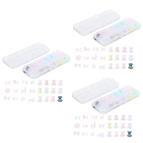SAFIGLE 3 Sätze Teiliges Set Nagel Charms Mit Bären Und Schmetterlingen Dekoration Für Diy Nagelkunst Geeignet Für Zuhause Und Salon Perfektes Zubehör Für Kreative Designs 120 Stück * 3 von SAFIGLE