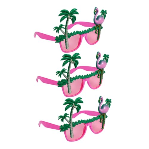 SAFIGLE 3 Stück Hawaii Sonnenbrille mit Flamingo Design Lustige Partybrille für Strand und Sommerfeiern UV Schutz Leichte PC Materialien Accessoire für Unvergessliche von SAFIGLE